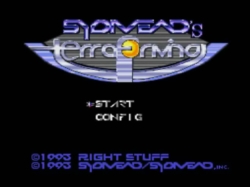 Syd Mead's Terraforming title screen for TurboGrafx CD